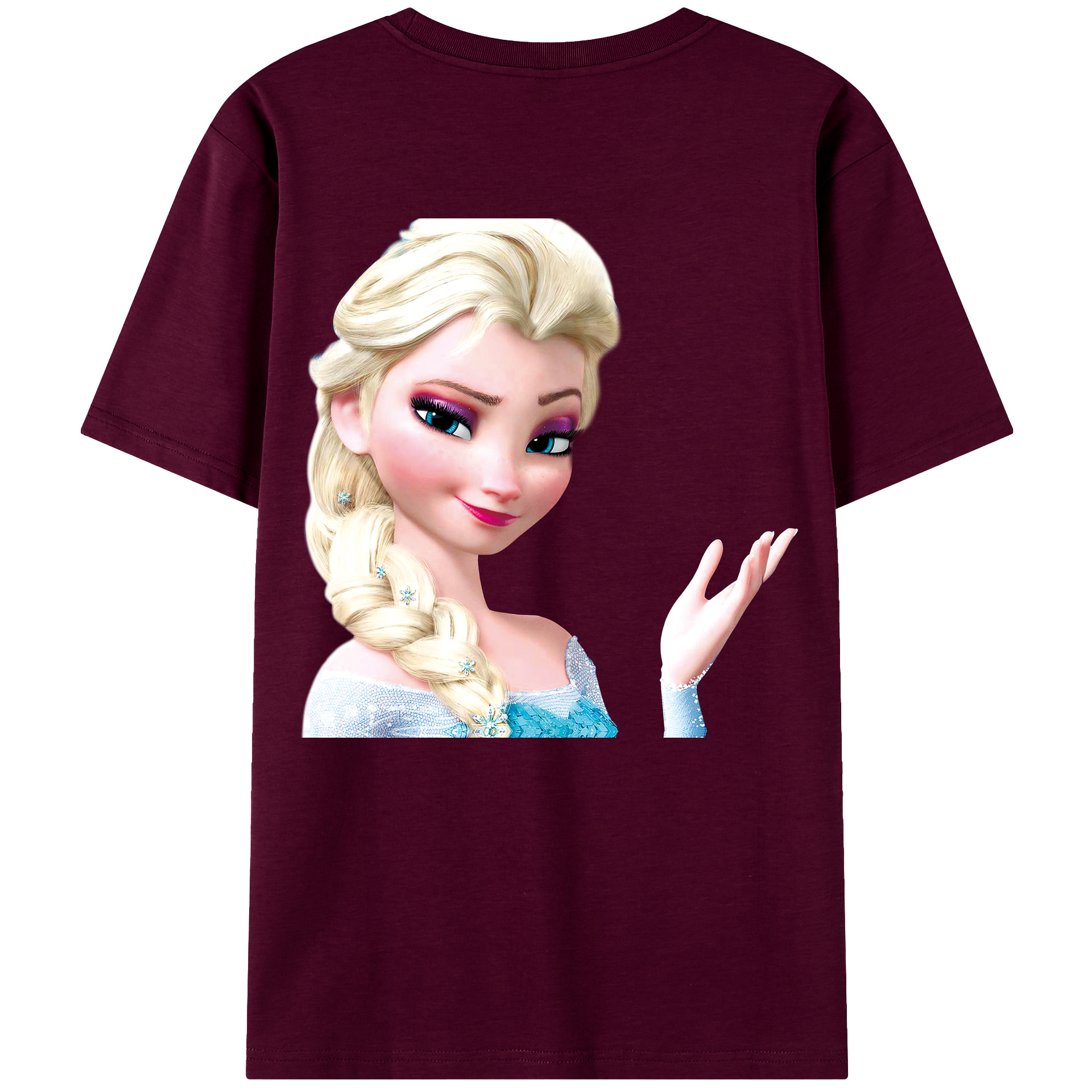 （画像用） アナと雪の女王 アンナ エルサ Frozen Anna Elsa レディース半袖Tシャツ(バックプリント)